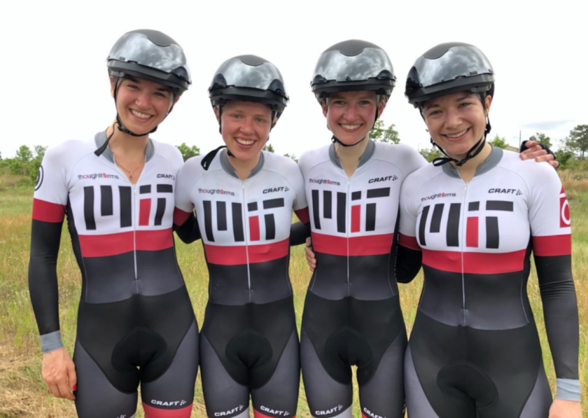 Women's cycling team photo