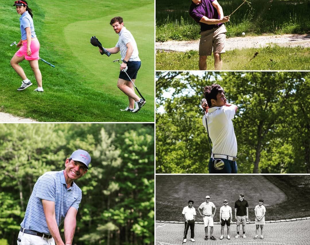 Collage of pics on golf course