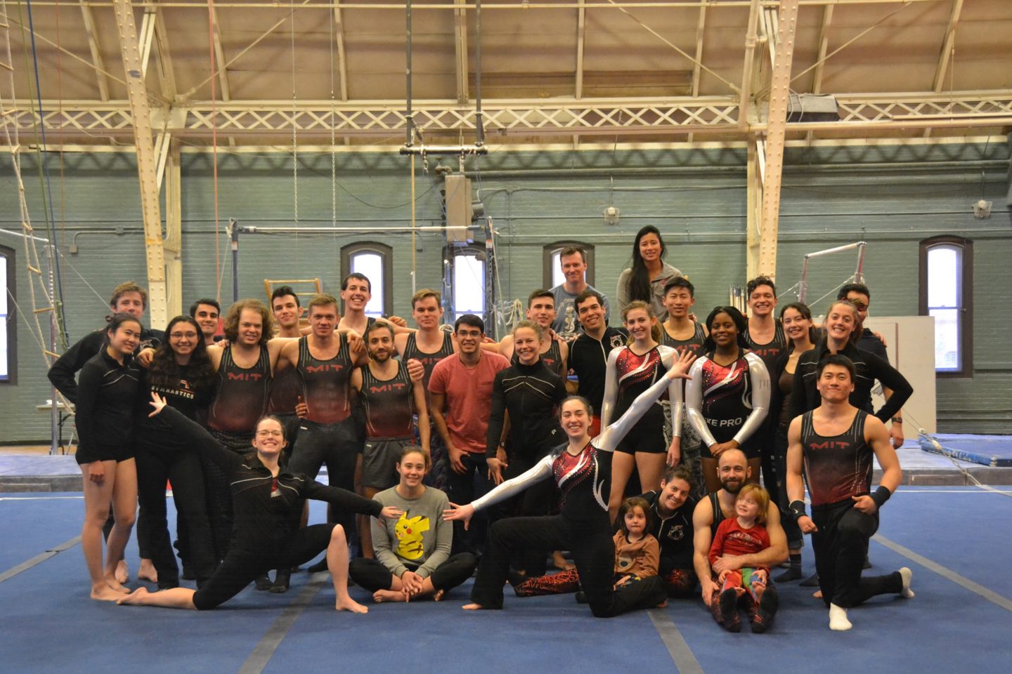 Gymnasts posing for team shot